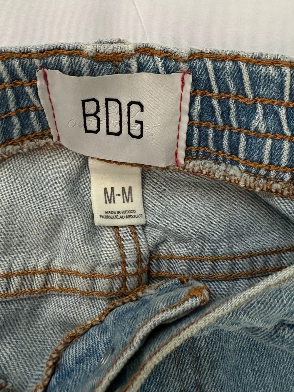 BDG Urban Outfitters Mens Denim Double Knee Carpenter Pant Light Blue Wash 32x31